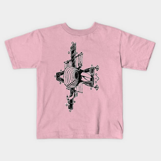 q69 : tech-crow: treachery crown Kids T-Shirt by dy9wah